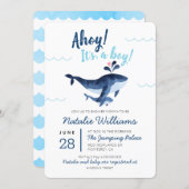 Whales Nautical Under the Sea Baby Shower Invitation (Front/Back)
