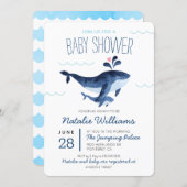 Whales Nautical Under the Sea Baby Shower Invitation (Front/Back)