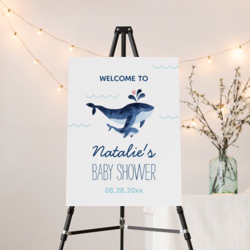 Whales Nautical Under the Sea Baby Shower Welcome Foam Board