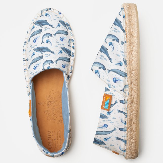 Whales Ocean Sea Life Espadrilles (Side)