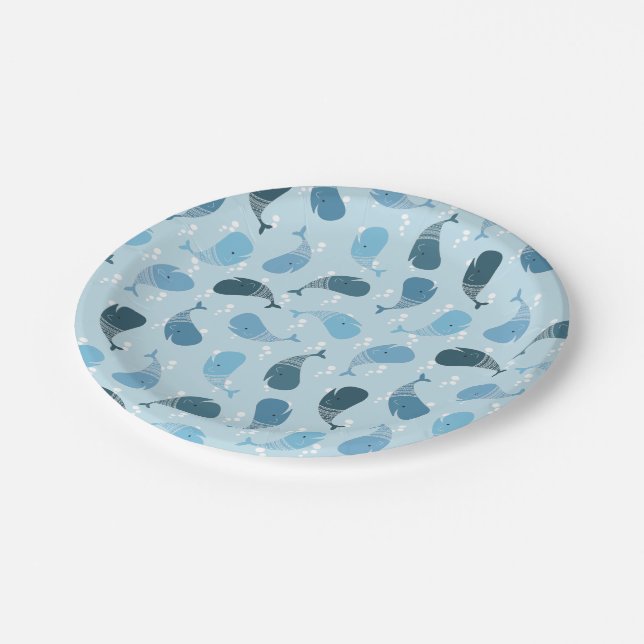 Whales Paper Plates (Angled)