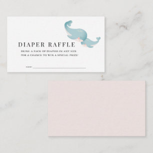 Whales Pink Baby Shower Diaper Raffle Ticket Enclosure Card
