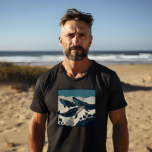 Whales Sea Ocean Coast Surf Vintage Nova Scotia T-Shirt