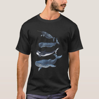 Whales Species Watercolor Whales T-Shirt