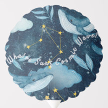 Whales Surf Cosmic Waves Blue Constellation Design