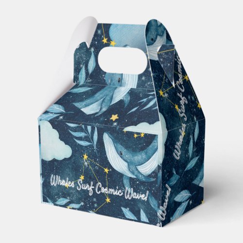 Whales Surf Cosmic Waves Blue Constellation Design Favor Boxes