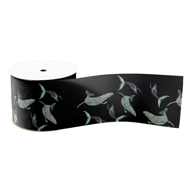 Whales Swim Grosgrain Ribbon (Spool)