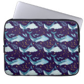 Colorful Whale Designer Laptop Sleeve Whale Pattern Custom 