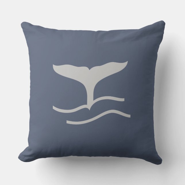 Whales Tail Throw Pillow (Front)