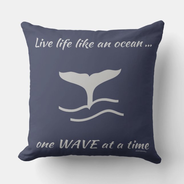 Whales Tail with Graphics Quote Outdoor Pillow (Front)