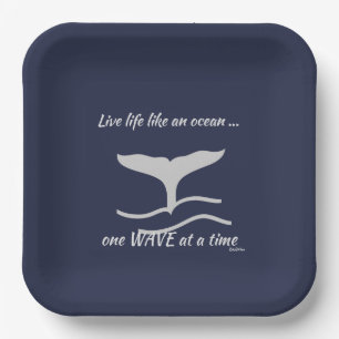 Whales Tail with Graphics Quote  Paper Plates