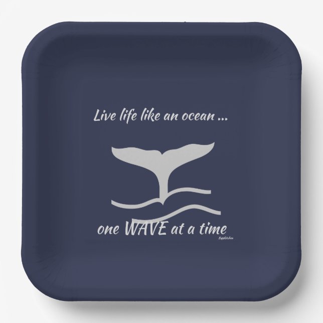 Whales Tail with Graphics Quote  Paper Plates (Front)