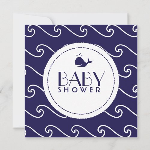 Whales Tale &amp; Wavy Navy Invitation