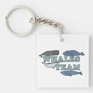 Whales Team Environmental Whale Lover  Keychain