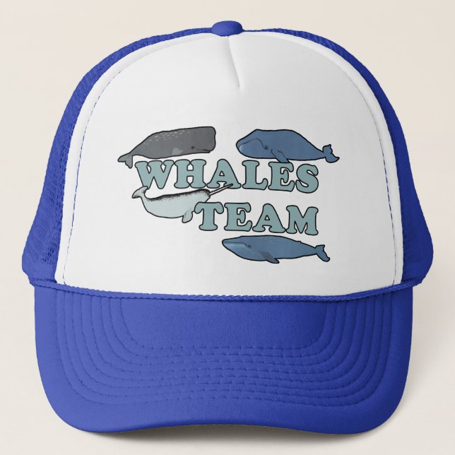 Whales Team Environmental Whale Lover  Trucker Hat (Front)