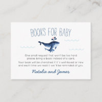 Whales Under the Sea Books for Baby Shower Enclosu Enclosure Card