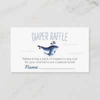 Whales Under the Sea Diaper Raffle Baby Shower Enclosure Card