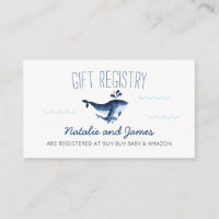 Whales Under the Sea Gift Registry Baby Shower Enclosure Card