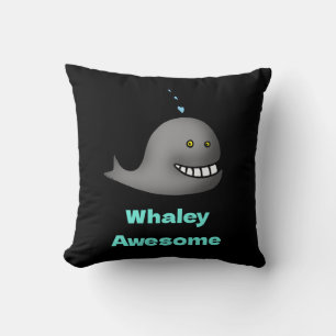 Whaley Awesome Funny Whale Pun Design Throw Pillow
