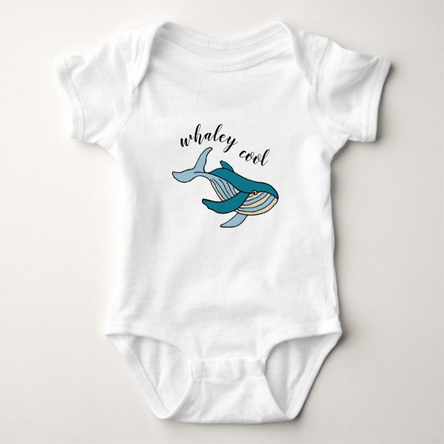 Whaley Cool Kids Ocean Whale Baby Bodysuit (Front)