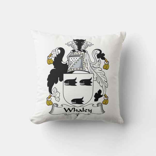 Whaley Family Crest Throw Pillow (Front)