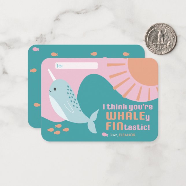 Whaley Finstastic - Classroom Valentine Note Card (Front/Back In Situ)