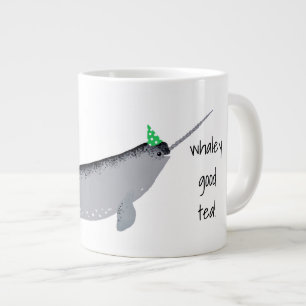Whaley Good Tea Text Narwhal Whale Giant Coffee Mug