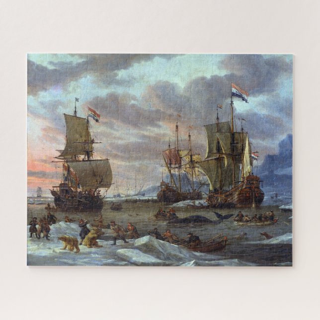 Whaling Grounds Arctic Ocean Abraham Storck 1654 Jigsaw Puzzle (Horizontal)