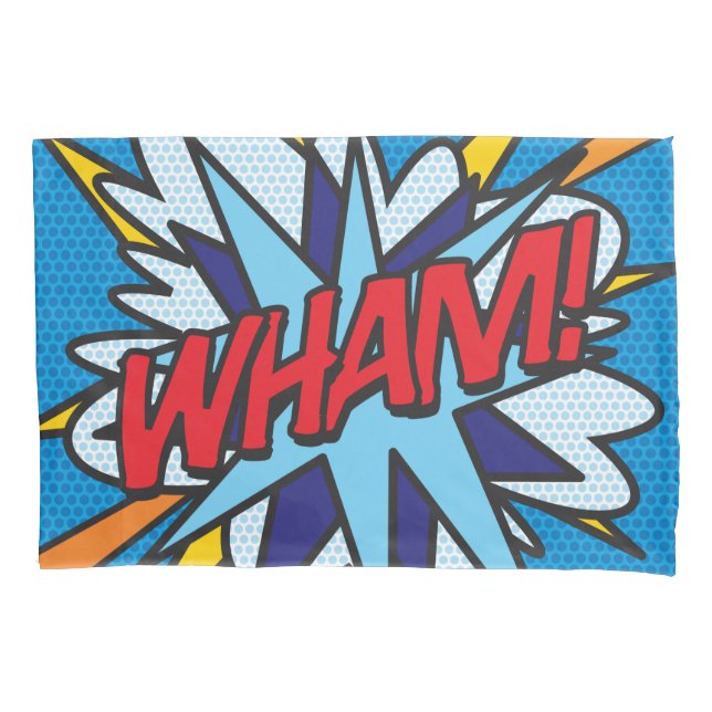 WHAM BANG Fun Retro Comic Book Pop Art Pillow Case (Front)