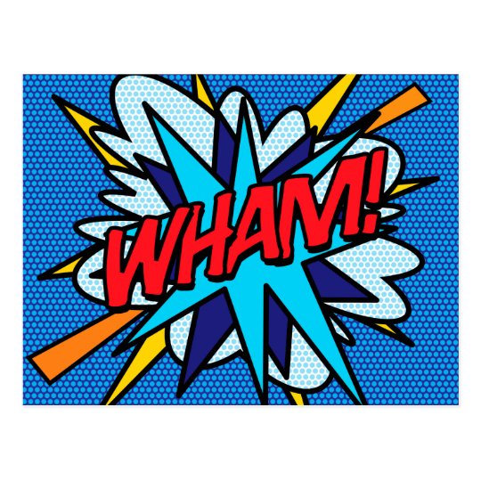 WHAM BANG Fun Retro Comic Book Pop Art Postcard | Zazzle.com