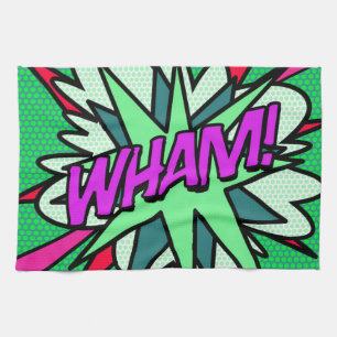 WHAM Comic Book Cool Modern Kitchen Towel