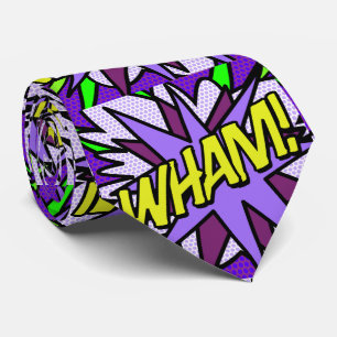 WHAM Cool Fun Comic Book Modern Neck Tie