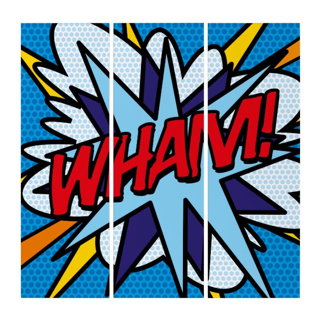 WHAM Cool Typographic Comic Book Pop Art (Front)