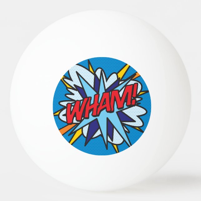 WHAM Fun Comic Book Cool Modern Ping-Pong Ball (Front)
