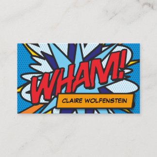 WHAM Fun Retro Comic Book Business Card