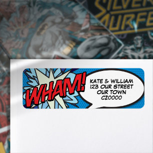 WHAM Fun Retro Comic Book Pop Art Address Label