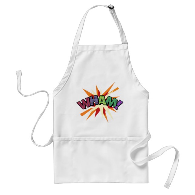 WHAM Fun Retro Comic Book Pop Art Adult Apron (Front)