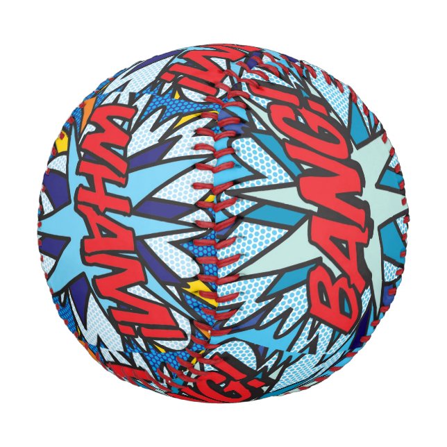 WHAM Fun Retro Comic Book Pop Art Baseball (Angled)