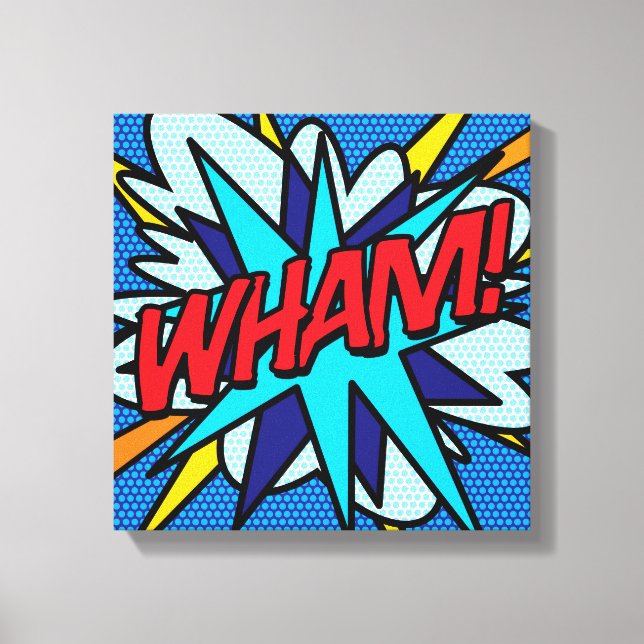 WHAM Fun Retro Comic Book Pop Art Canvas Print (Front)