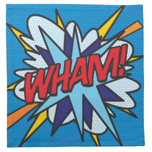 WHAM Fun Retro Comic Book Pop Art Cloth Napkin