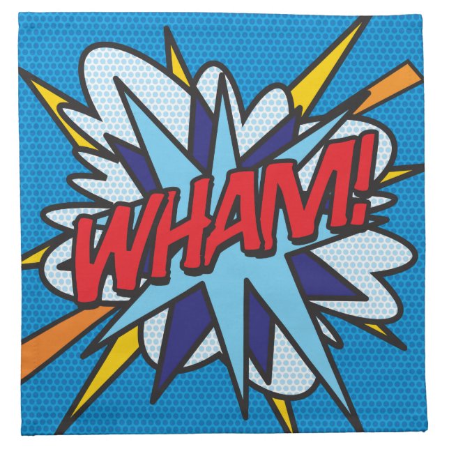 WHAM Fun Retro Comic Book Pop Art Cloth Napkin (Front)
