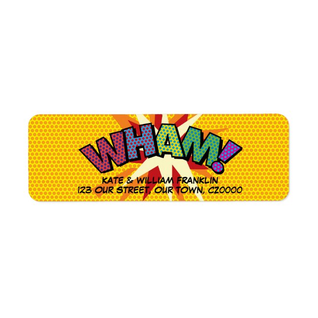 WHAM Fun Retro Comic Book Pop Art Label (Front)