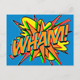 WHAM Fun Retro Comic Book Pop Art Postcard