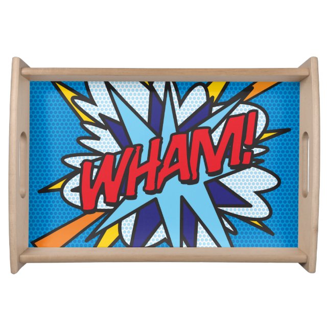 WHAM Fun Retro Comic Book Pop Art Serving Tray (Front)