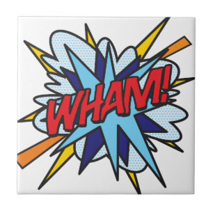 WHAM Fun Retro Comic Book Pop Art Tile