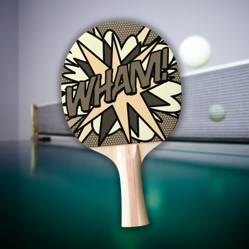 WHAM Funny Retro Cool Comic Book Ping Pong Paddle