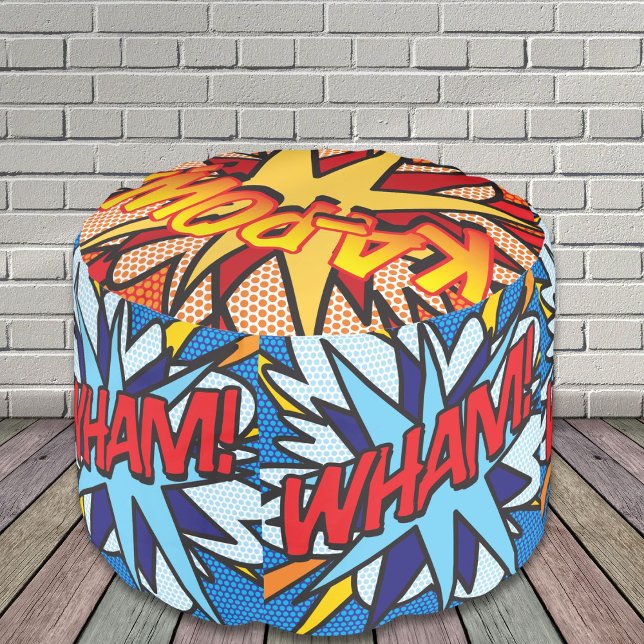 WHAM KA-POW SPLAT Fun Modern Comic Book Pop Art Pouf (WHAM KA-POW SPLAT Fun Modern Comic Book Pop Art Pouf)