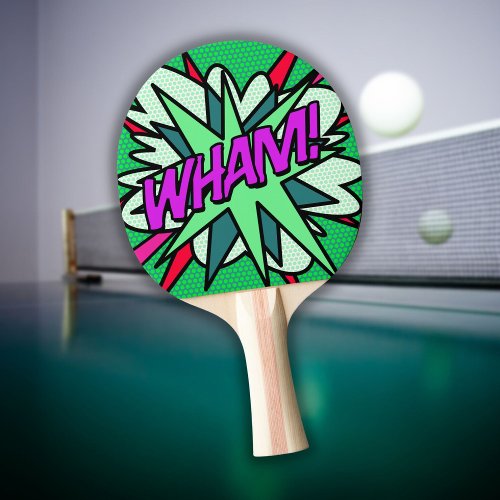 WHAM Modern Cool Fun Comic Book  Ping Pong Paddle