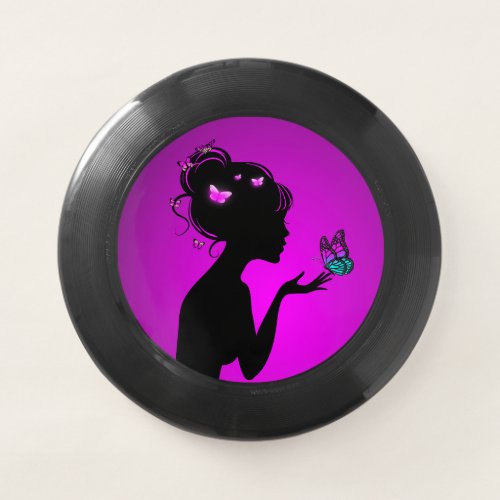 Wham_O Frisbee The Woman Purple Butterflies
