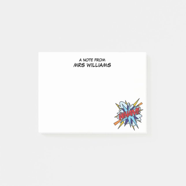 WHAM Personalized Fun Modern Simple Post-it Notes (Front)